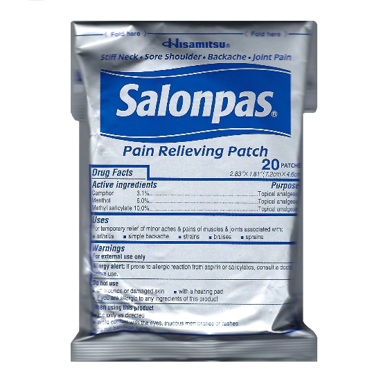 Salonpas Pain Relieving Patches Pack of 20