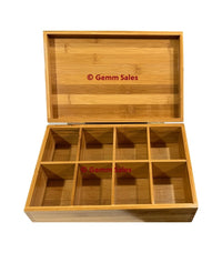 Bamboo Wood Tea Box 8 Compartments
