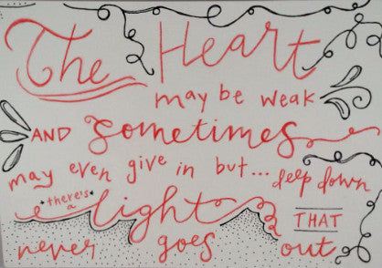 Inspirational Quote "The Heart", Hand Painted by Casai Prints