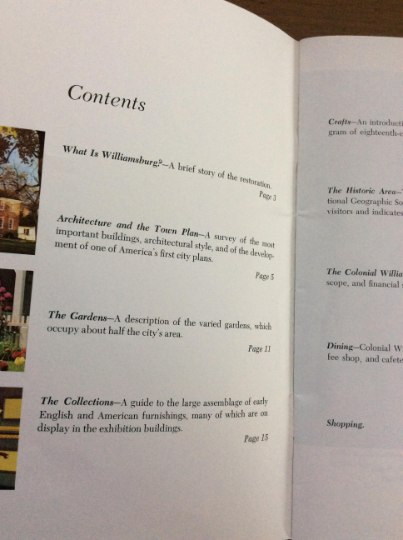 America's Williamsburg Booklet