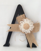 Wooden Alphabet Letters With Burlap Bow & Flower