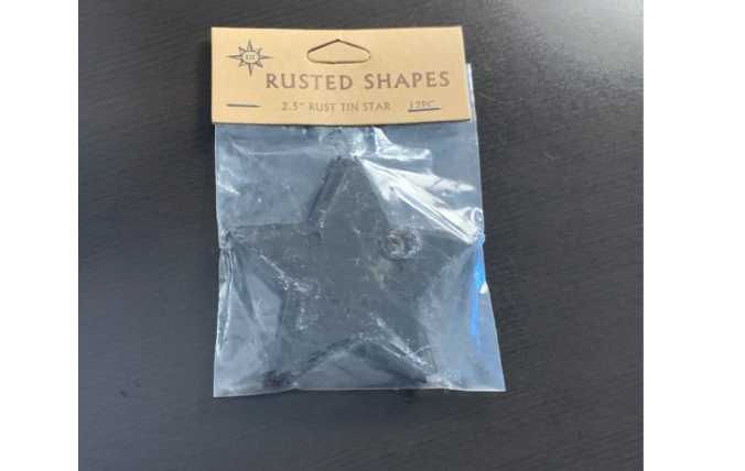2.5" Rust Tin Star Set of 12