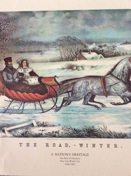 Nathaniel Currier, publisher (American, 1813-1888) The Road, Winter - Colored Lithograph