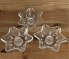 Vintage Clear Glass Star Shaped Candle Holders Set of 3