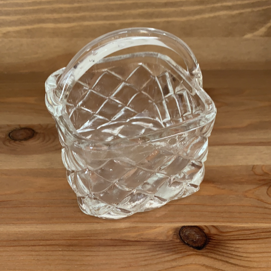 Vintage Small Glass Square Basket