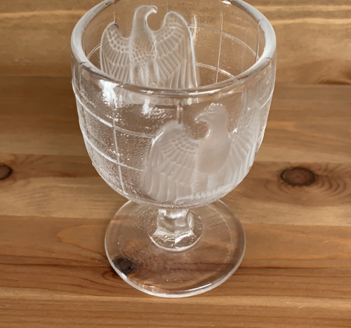 Vintage Imperial Wine Glass with Etched Eagle