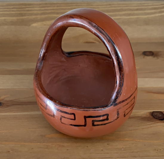 Vintage Small Ceramic Southwestern Native American Pot Basket Unsigned