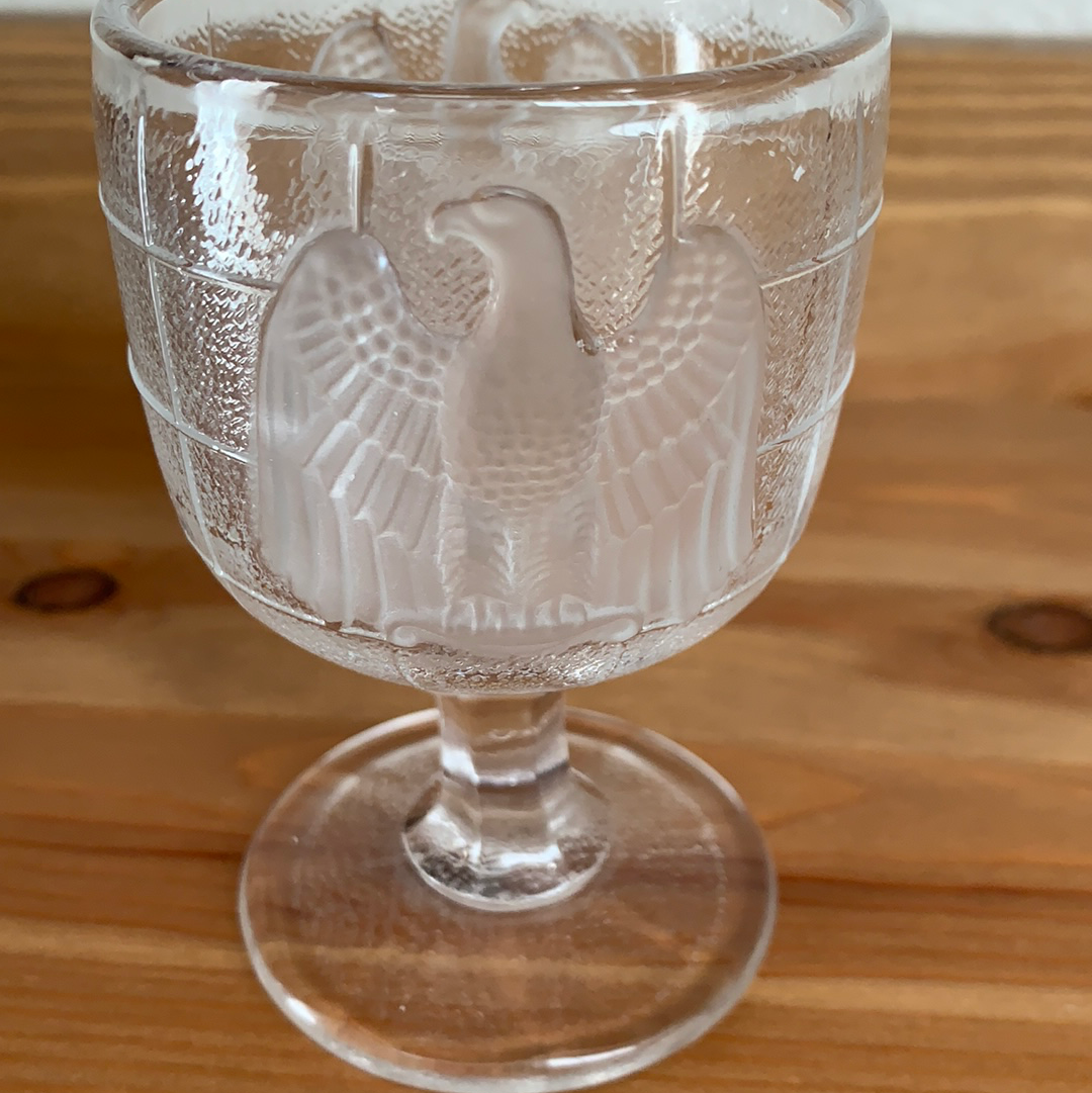 Vintage Imperial Wine Glass with Etched Eagle
