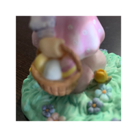 Precious Moments Easter Bunny Snowglobe Girl with Easter Basket 1997