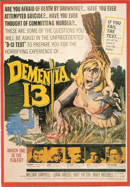 Dementia 13 Movie Postcard